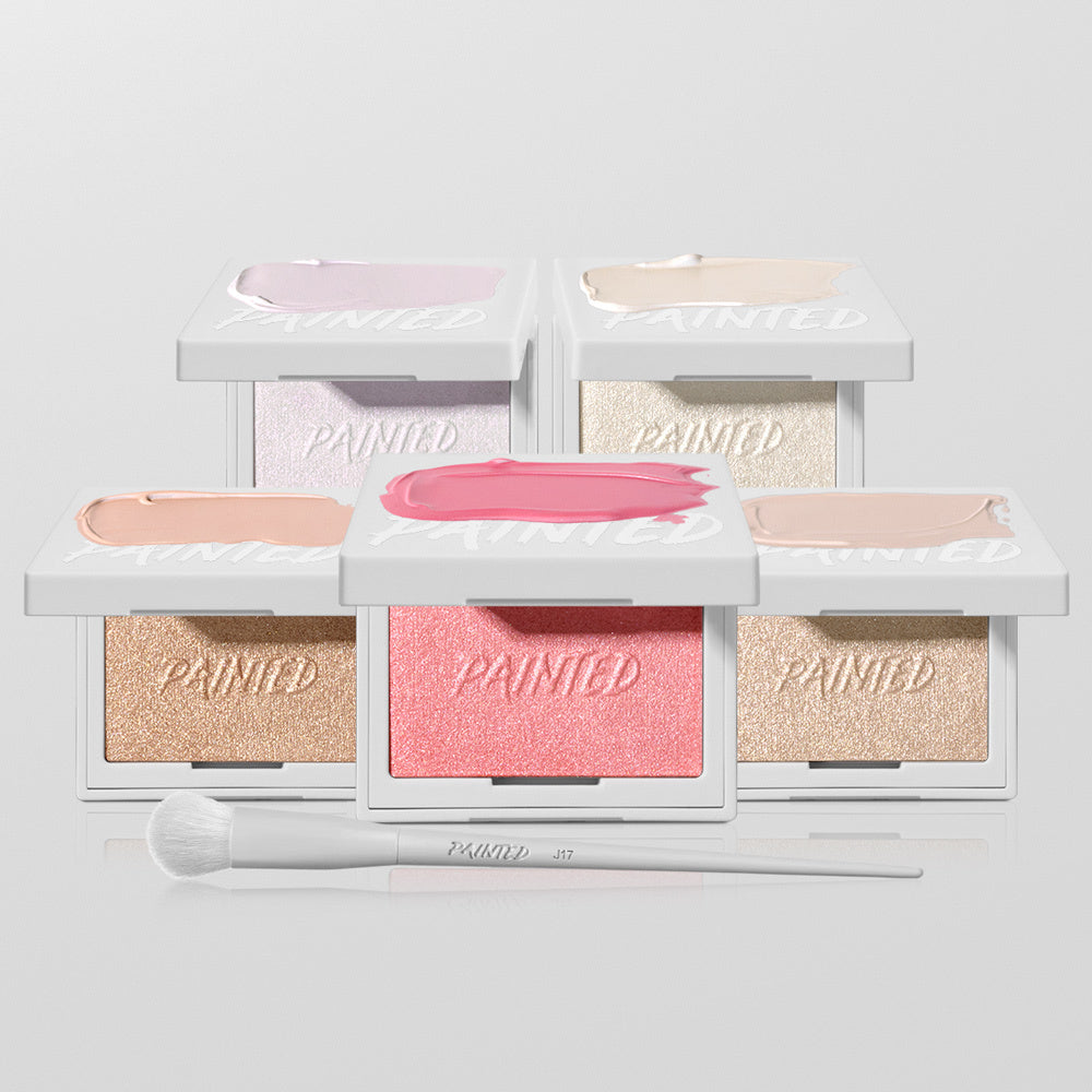 All five Painted highlighter shades with the J17 brush