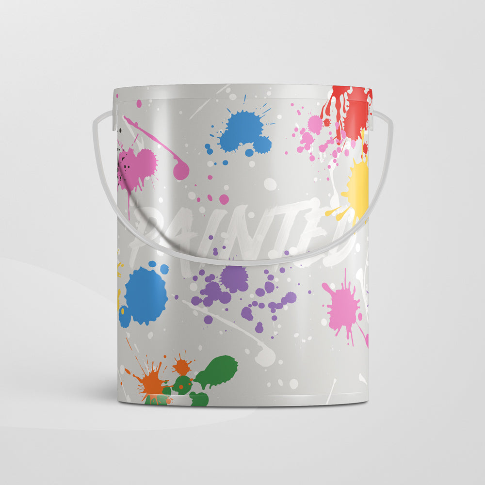 Exclusive Painted Halloween tin with colorful paint splatter design