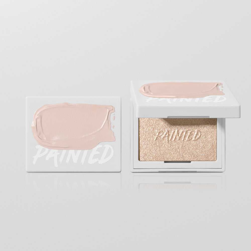Painted Famous highlighter — closed and open compacts side by side