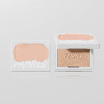 Painted Golden Hour highlighter — closed and open compacts side by side