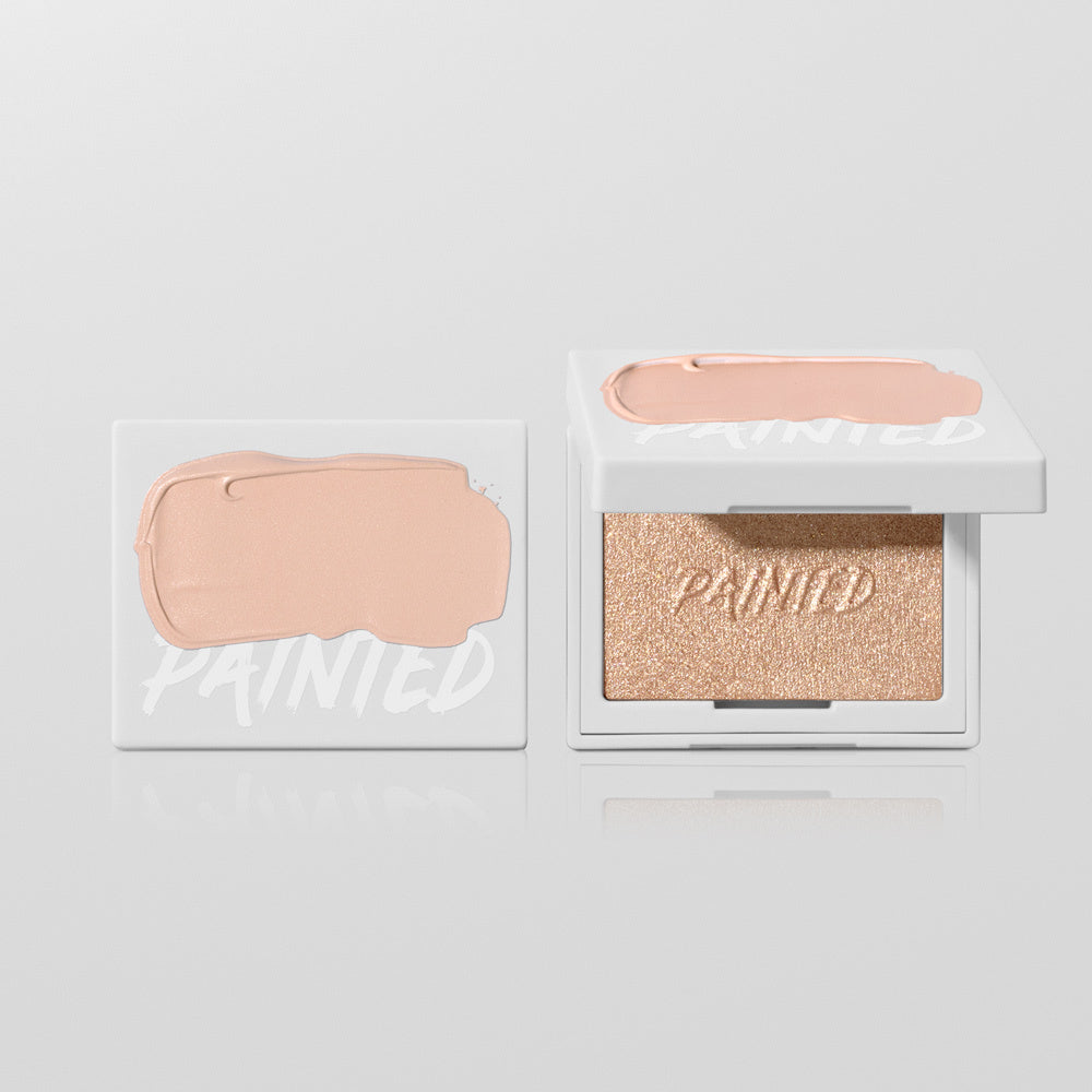 Painted Golden Hour highlighter — closed and open compacts side by side