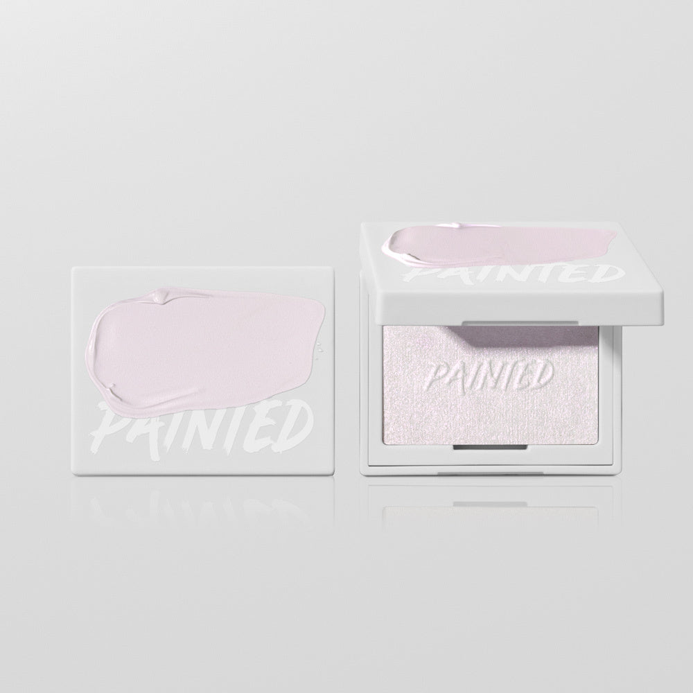 Painted Pink Comet highlighter — closed and open compacts side by side