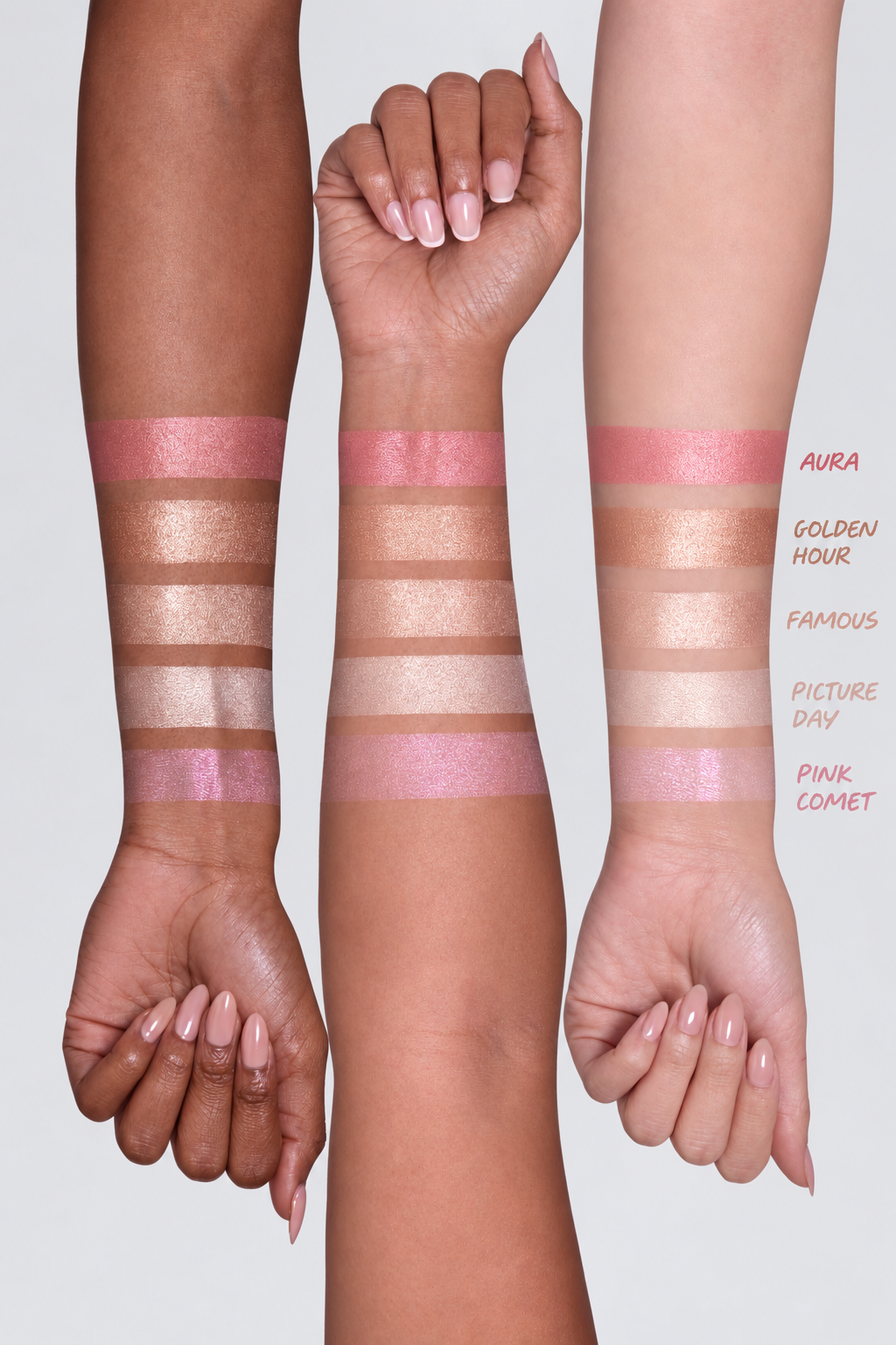 Painted Highlighter shade swatches